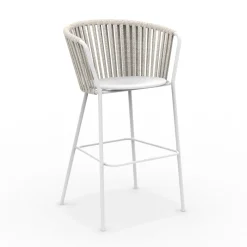 Viadurini in the Garden Outdoor Hocker-Gartenhocker aus Edelstahl und Seilrückenlehne - Luxura