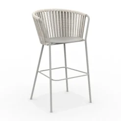 Viadurini in the Garden Outdoor Hocker-Gartenhocker aus Edelstahl und Seilrückenlehne - Luxura