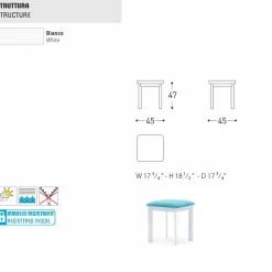 Varaschin Outdoor Hocker-Gartenhocker aus gepolstertem Stoff und Aluminium System