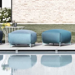 Viadurini in the Garden Gartenideen|Sitzsäcke-Gartenhocker aus Stoff mit Metallfüßen Made in Italy - Butter