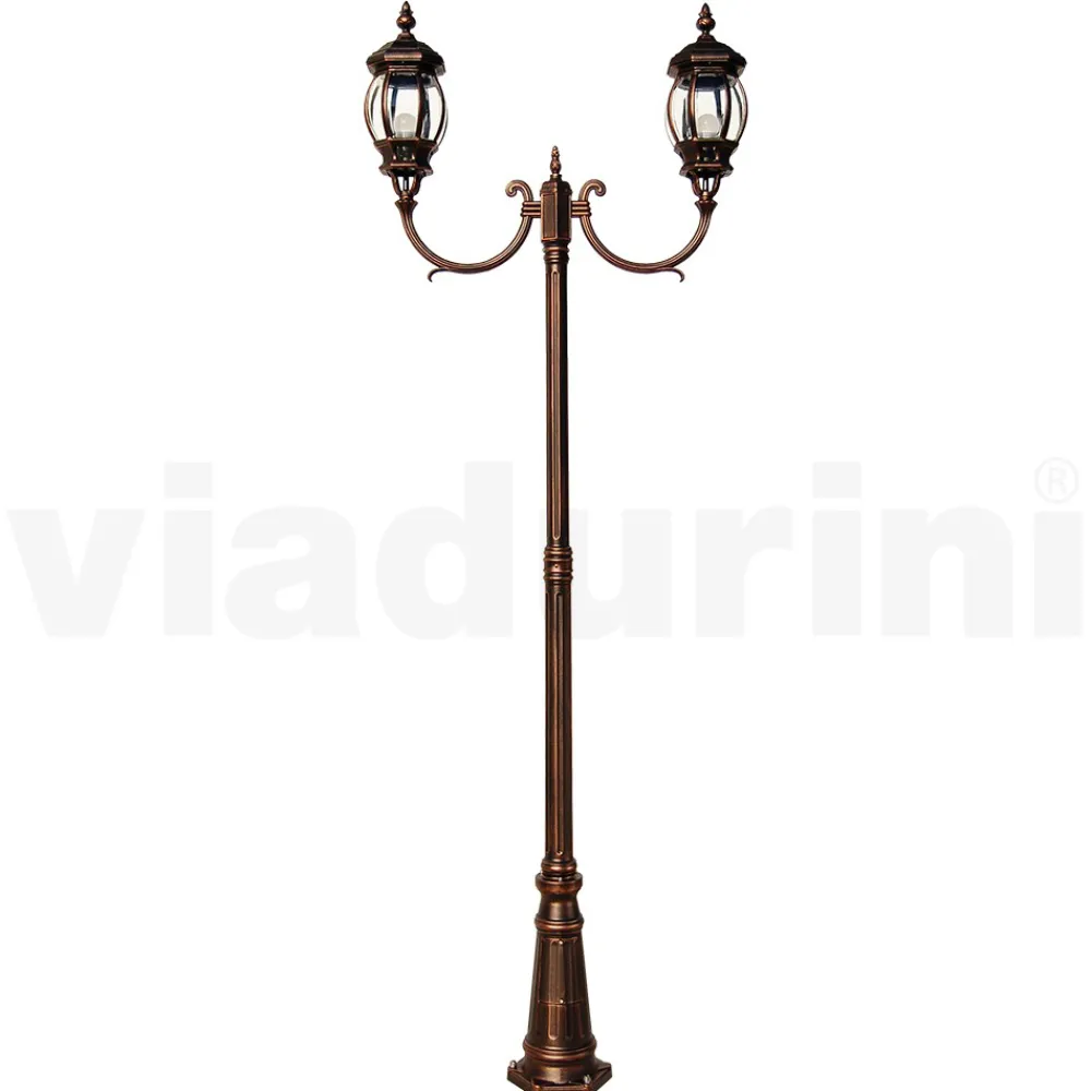 Viadurini Lighting Gartenlampion-Gartenlampe 2 Lichter im Vintage-Stil aus Aluminium, hergestellt in Italien – Leona