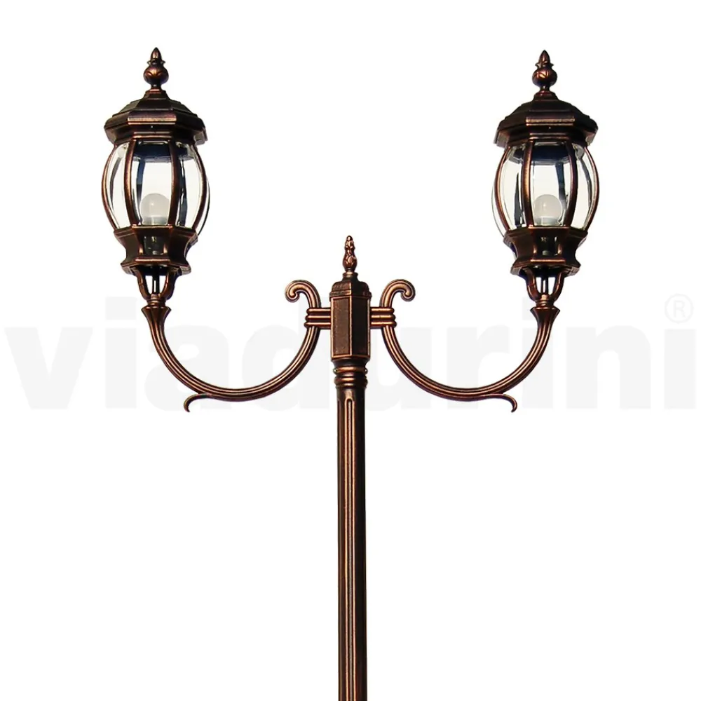 Viadurini Lighting Gartenlampion-Gartenlampe 2 Lichter im Vintage-Stil aus Aluminium, hergestellt in Italien – Leona