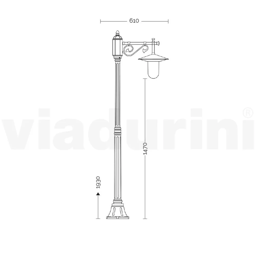 Viadurini Lighting Gartenlampion-Gartenlampe im Vintage-Stil aus grauem Aluminium, hergestellt in Italien – Belen