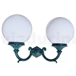 Viadurini Lighting Garten-Wandlampen-Gartenlampe mit 2 Acryllichtern und Aluminiumstruktur - Trovanero