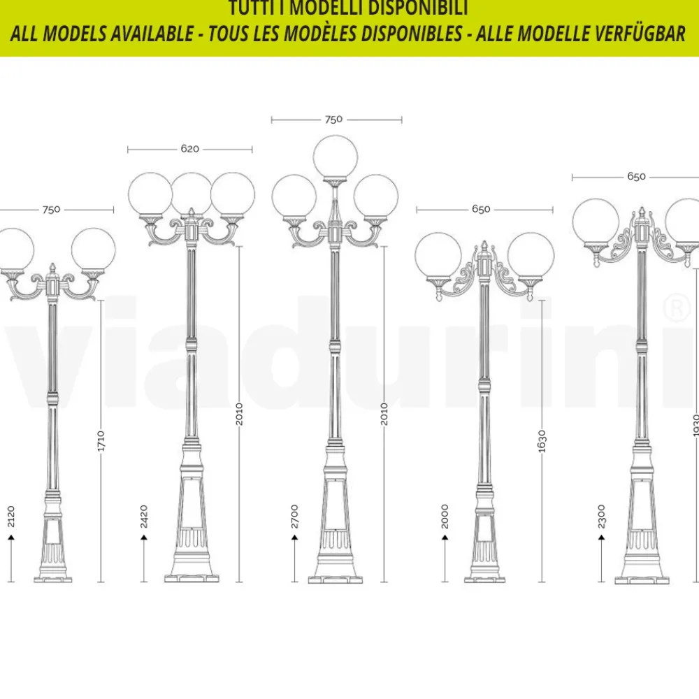 Viadurini Lighting Garten-Wandlampen-Gartenlampe mit 2 Acryllichtern und Aluminiumstruktur - Trovanero