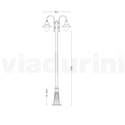 Viadurini Lighting Gartenlampion-Gartenlampe mit 3 Lichtern aus Aluminium, hergestellt in Italien – Cassandra