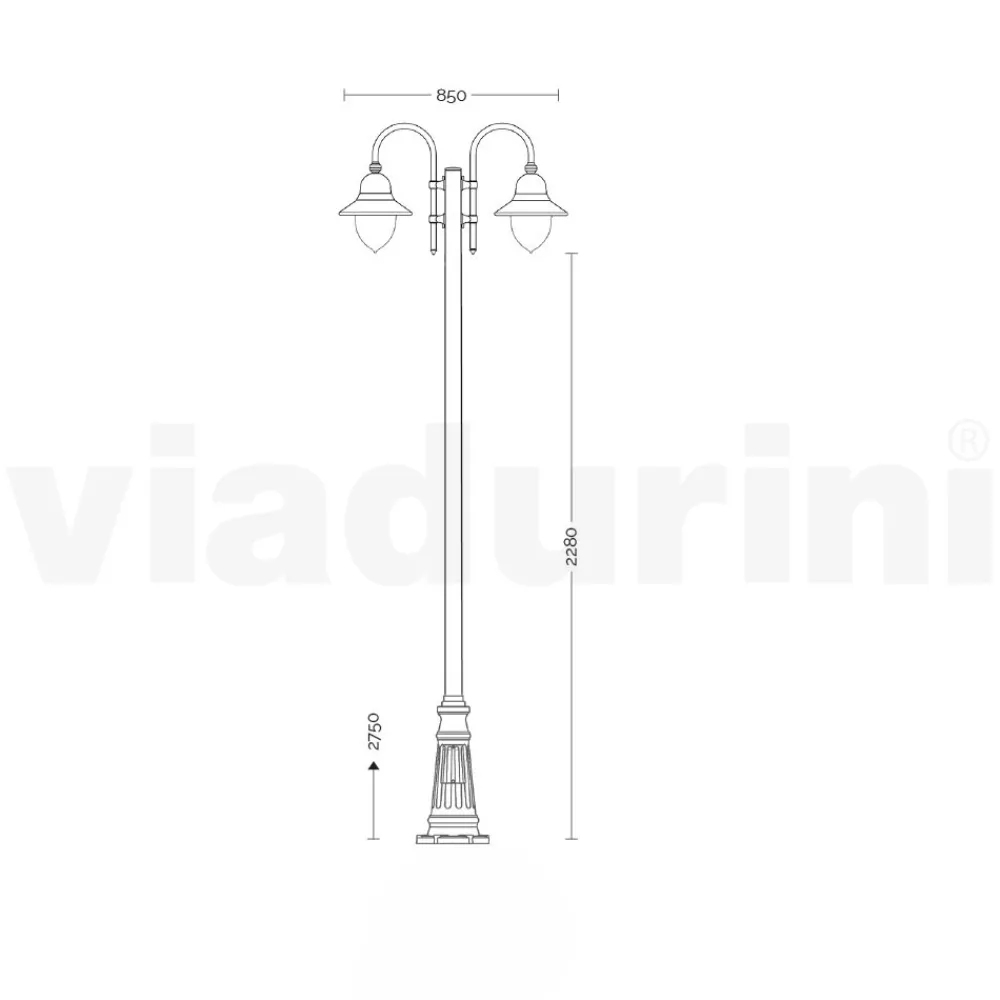 Viadurini Lighting Gartenlampion-Gartenlampe mit 3 Lichtern aus Aluminium, hergestellt in Italien – Cassandra