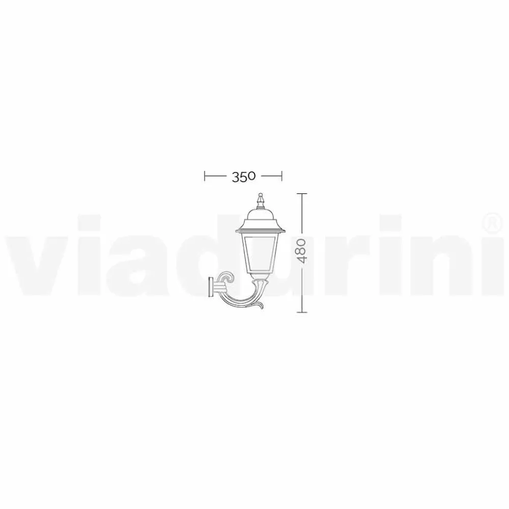 Viadurini Lighting Garten-Wandlampen-Gartenlaterne aus Aluminium, hergestellt in Italien, Aquilina