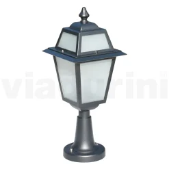 Viadurini Lighting Gartenlampion-Gartenlaterne aus anthrazitfarbenem Aluminium und sandgestrahltem Glas - Elric