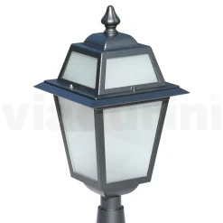 Viadurini Lighting Gartenlampion-Gartenlaterne aus anthrazitfarbenem Aluminium und sandgestrahltem Glas - Elric