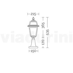 Viadurini Lighting Gartenlampion-Gartenlaterne aus anthrazitfarbenem Aluminium und sandgestrahltem Glas - Elric