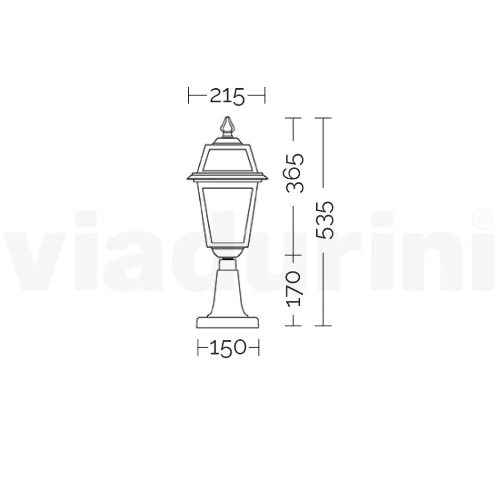 Viadurini Lighting Gartenlampion-Gartenlaterne aus anthrazitfarbenem Aluminium und sandgestrahltem Glas - Elric