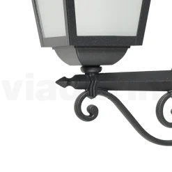 Viadurini Lighting Gartenlaternen-Gartenlaterne aus anthrazitfarbenem Aluminium und sandgestrahltem Glas - Elric