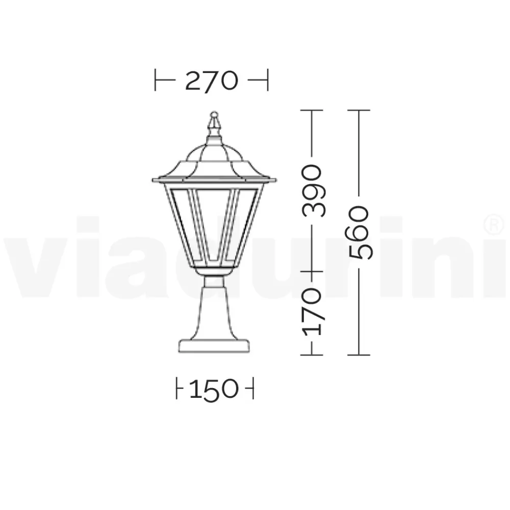 Viadurini Lighting Gartenlampion-Gartenlaterne aus sandgestrahltem Glas und 5 Aluminiumausführungen - Pinako