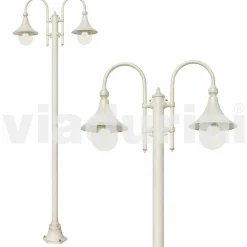 Viadurini Lighting Gartenlampion-Gartenlaterne aus weißem Aluminiumdruckguss, made Italy, Anusca