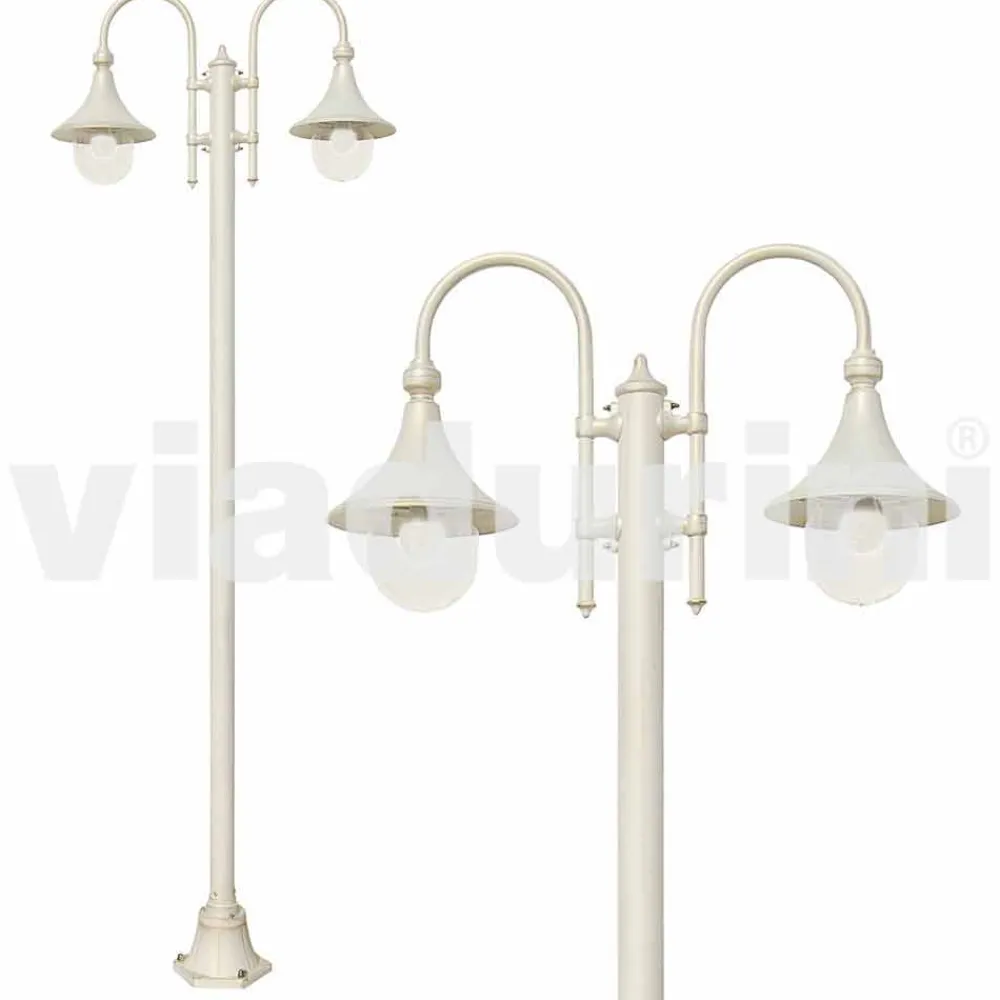 Viadurini Lighting Gartenlampion-Gartenlaterne aus weißem Aluminiumdruckguss, made Italy, Anusca