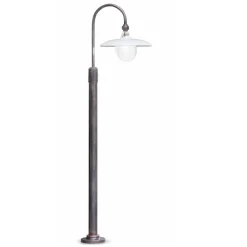 Ferroluce Gartenlampion-Gartenlaterne, gebogenes Design aus handbemaltem Aluminium – Campobasso