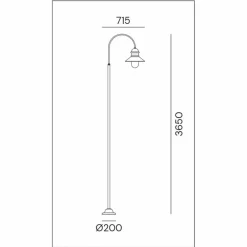 Il Fanale Gartenlampion-Gartenlaterne mit hohem oder niedrigem Bogen aus Messing und Kupfer - Edge von