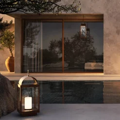 Il Fanale Gartenlaternen-Gartenlaterne Windlichter aus Messing oder Eisen mit Kerzenhalter