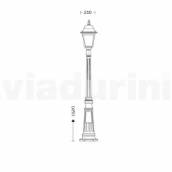 Viadurini Lighting Gartenlampion-Gartenlaternen aus Aluminiumdruckguss, hergestellt in Italien, Aquilina