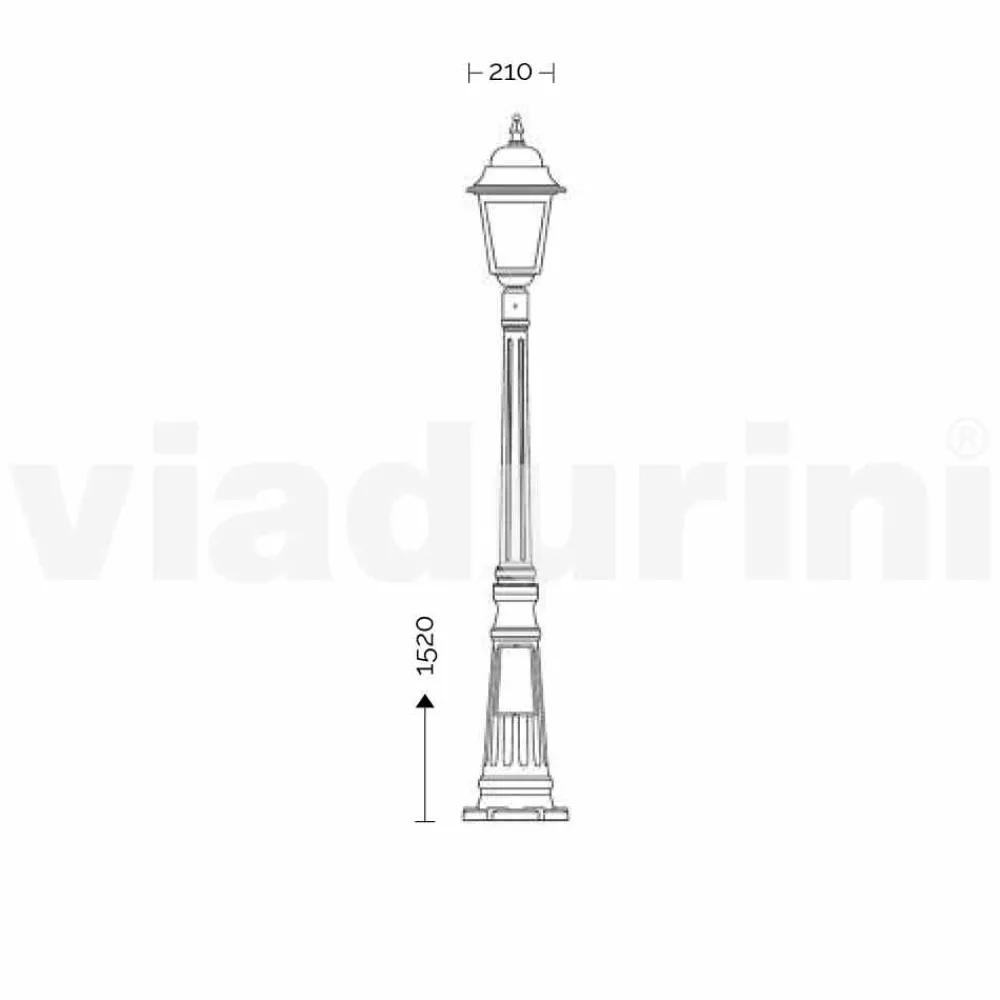 Viadurini Lighting Gartenlampion-Gartenlaternen aus Aluminiumdruckguss, hergestellt in Italien, Aquilina