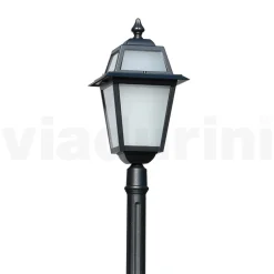 Viadurini Lighting Gartenlampion-Gartenlaternenpfahl 214 cm hoch aus anthrazitfarbenem Aluminium und sandgestrahltem Glas - Elric