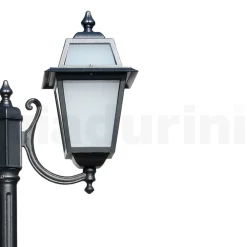 Viadurini Lighting Gartenlampion-Gartenlaternenpfahl 238 cm hoch aus anthrazitfarbenem Aluminium und sandgestrahltem Glas - Elric