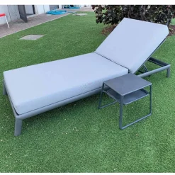 Viadurini in the Garden Sonnenliegen-Gartenliege aus Aluminium mit Stoffbezug - Eufemia