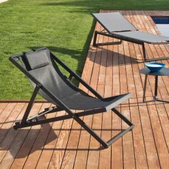 Viadurini in the Garden Sonnenliegen-Gartenliege aus lackiertem Aluminium und Textilene 2 Stück - Jhonathan