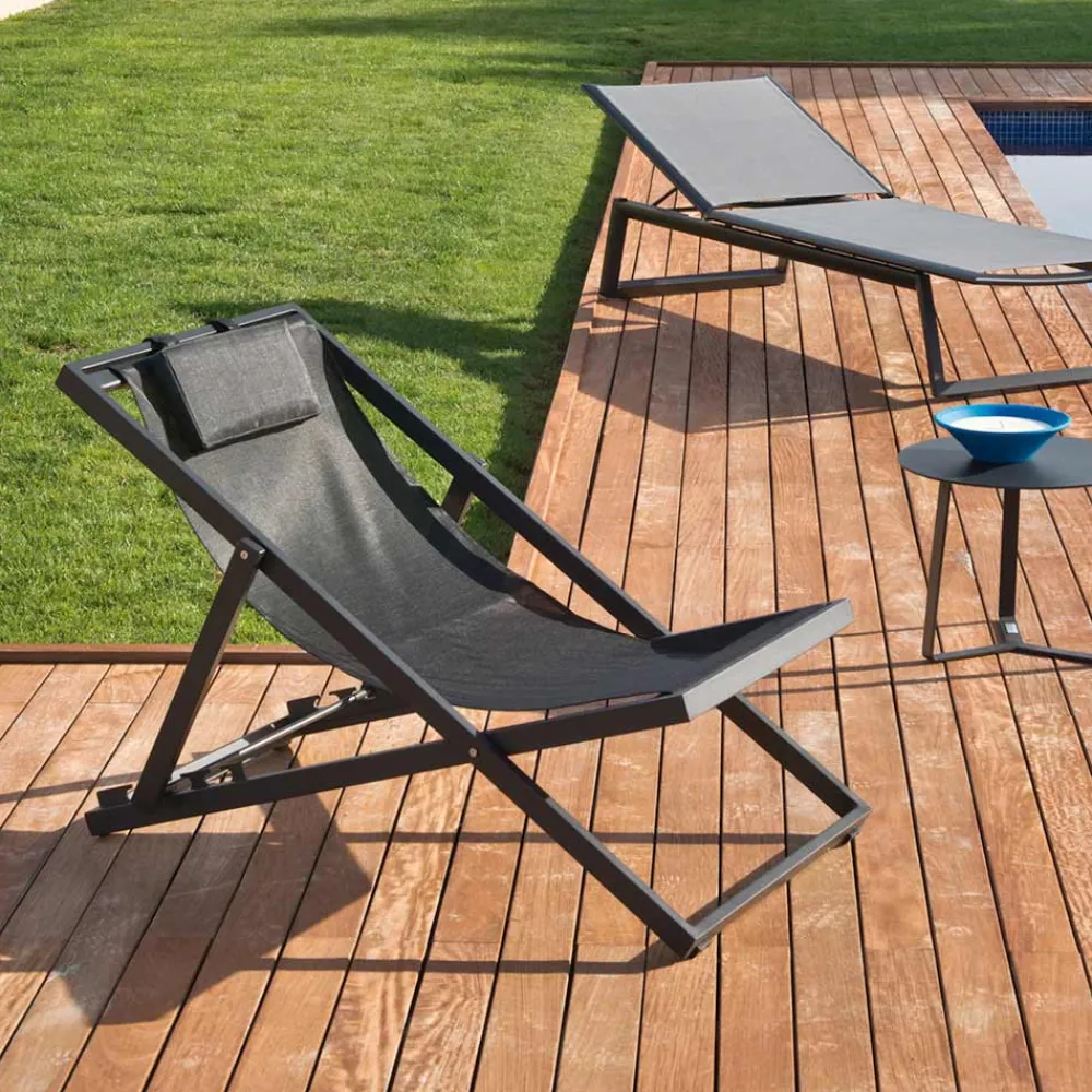 Viadurini in the Garden Sonnenliegen-Gartenliege aus lackiertem Aluminium und Textilene 2 Stück - Jhonathan