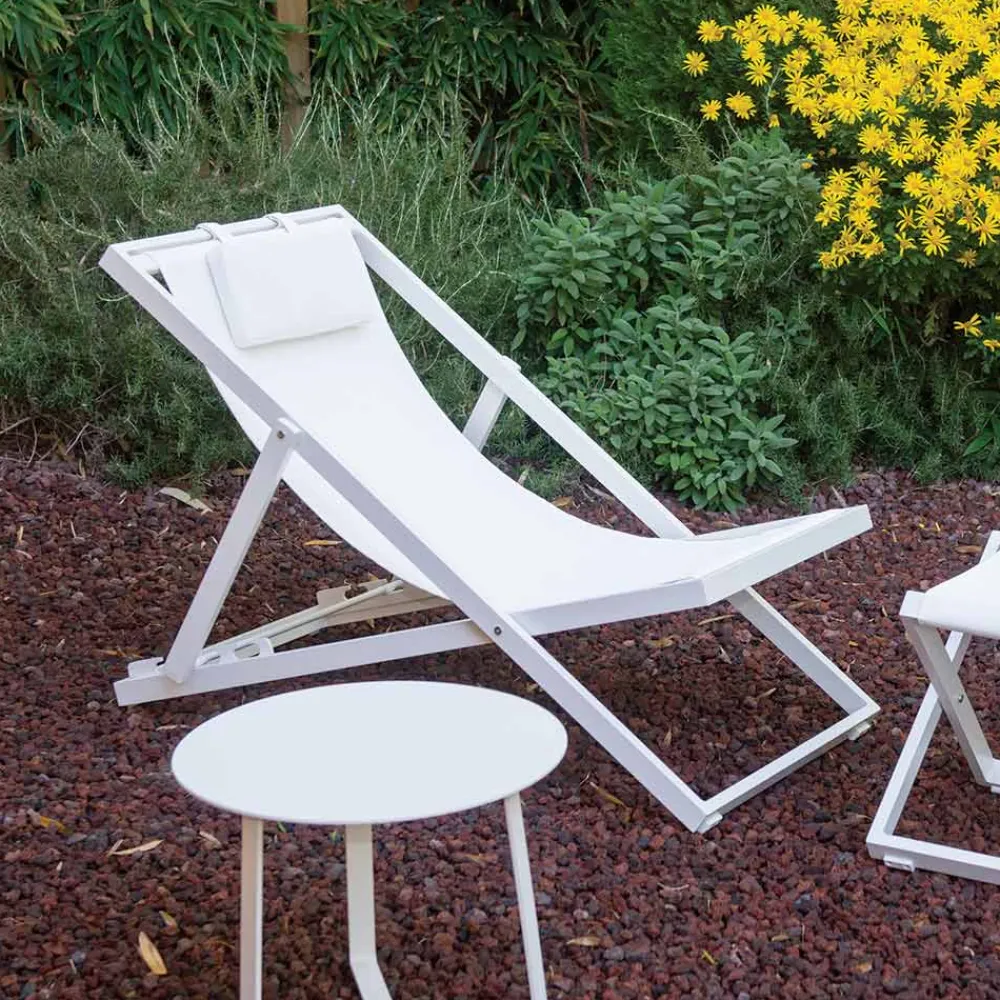 Viadurini in the Garden Sonnenliegen-Gartenliege aus lackiertem Aluminium und Textilene 2 Stück - Jhonathan