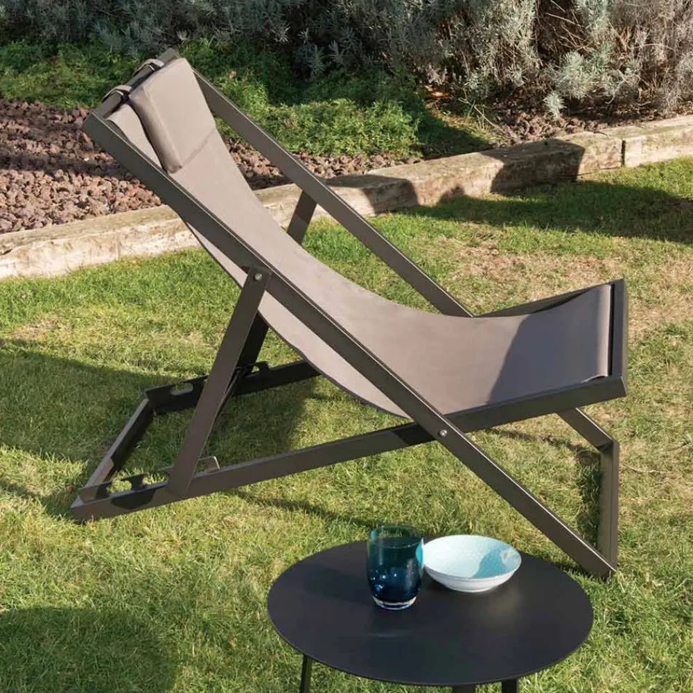 Viadurini in the Garden Sonnenliegen-Gartenliege aus lackiertem Aluminium und Textilene 2 Stück - Jhonathan