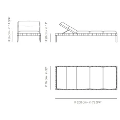 Viadurini in the Garden Sonnenliegen-Gartenliege mit Teakholzrahmen Made in Italy - Briga