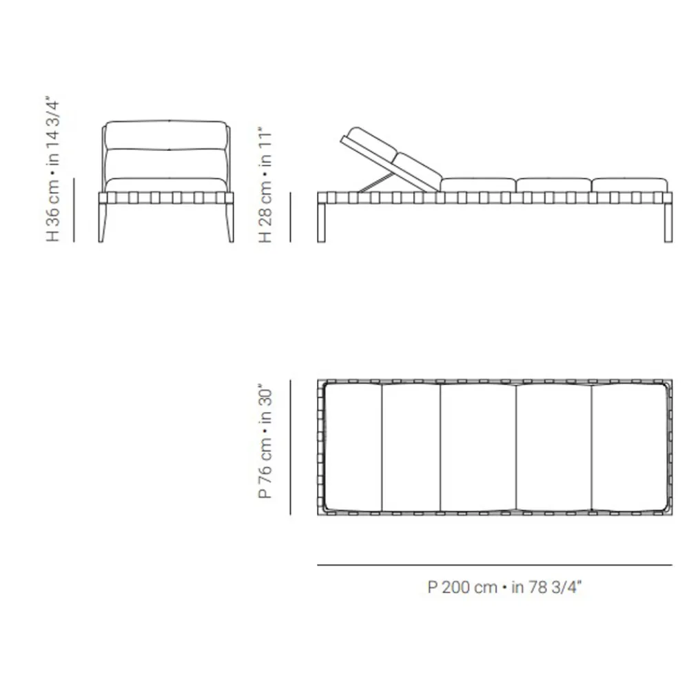 Viadurini in the Garden Sonnenliegen-Gartenliege mit Teakholzrahmen Made in Italy - Briga