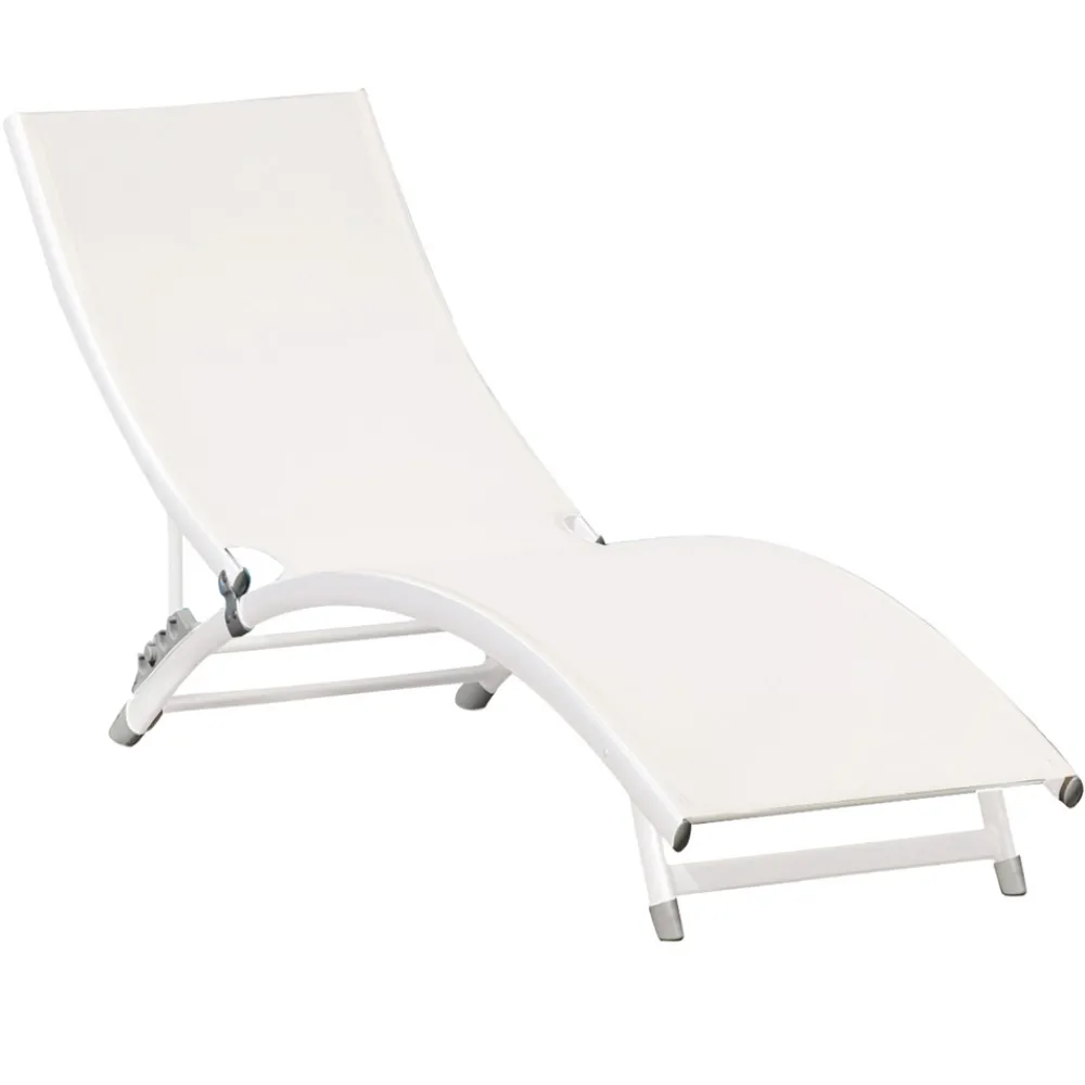 Viadurini in the Garden Sonnenliegen-Gartenliege mit weißer Aluminiumstruktur - Berranger