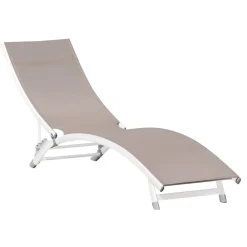 Viadurini in the Garden Sonnenliegen-Gartenliege mit weißer Aluminiumstruktur - Berranger