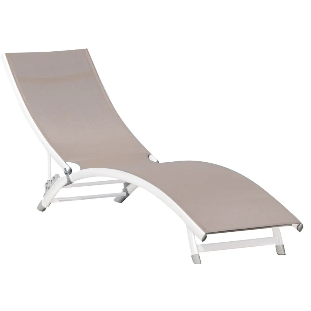 Viadurini in the Garden Sonnenliegen-Gartenliege mit weißer Aluminiumstruktur - Berranger