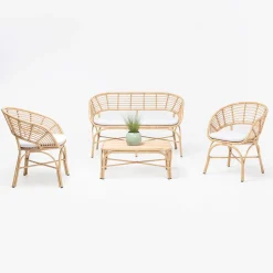 Viadurini in the Garden Garten Lounge Set-Gartenlounge aus Aluminium und Polyrattangeflecht und Kissen - Ellide