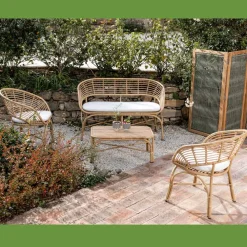 Viadurini in the Garden Garten Lounge Set-Gartenlounge aus Aluminium und Polyrattangeflecht und Kissen - Ellide