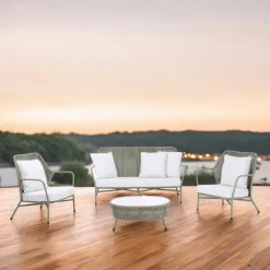 Viadurini in the Garden Garten Lounge Set-Gartenlounge aus Aluminium und Seilgeflecht - Asteria