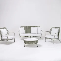 Viadurini in the Garden Garten Lounge Set-Gartenlounge aus Aluminium und Seilgeflecht - Asteria