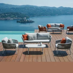 Viadurini in the Garden Garten Lounge Set-Gartenlounge aus Aluminium und Seil mit Couchtisch - Dingo