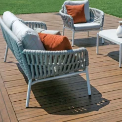 Viadurini in the Garden Garten Lounge Set-Gartenlounge aus Aluminium und Seil mit Couchtisch - Dingo
