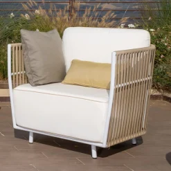 Viadurini in the Garden Garten Lounge Set-Gartenlounge aus weißem Aluminium und Stoff - Eugene