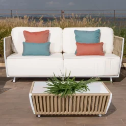 Viadurini in the Garden Garten Lounge Set-Gartenlounge aus weißem Aluminium und Stoff - Eugene