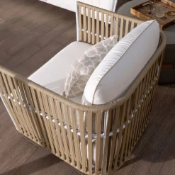 Viadurini in the Garden Garten Lounge Set-Gartenlounge aus weißem Aluminium und Stoff - Eugene