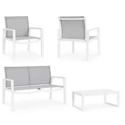 Viadurini in the Garden Garten Lounge Set-Gartenlounge mit 1 Sofa, 2 Sesseln und 1 Couchtisch - Plan