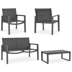 Viadurini in the Garden Garten Lounge Set-Gartenlounge mit 1 Sofa, 2 Sesseln und 1 Couchtisch - Plan