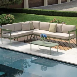 Viadurini in the Garden Garten Lounge Set-Gartenlounge mit 2 Sofas und 1 Aluminium-Couchtisch - Daisy