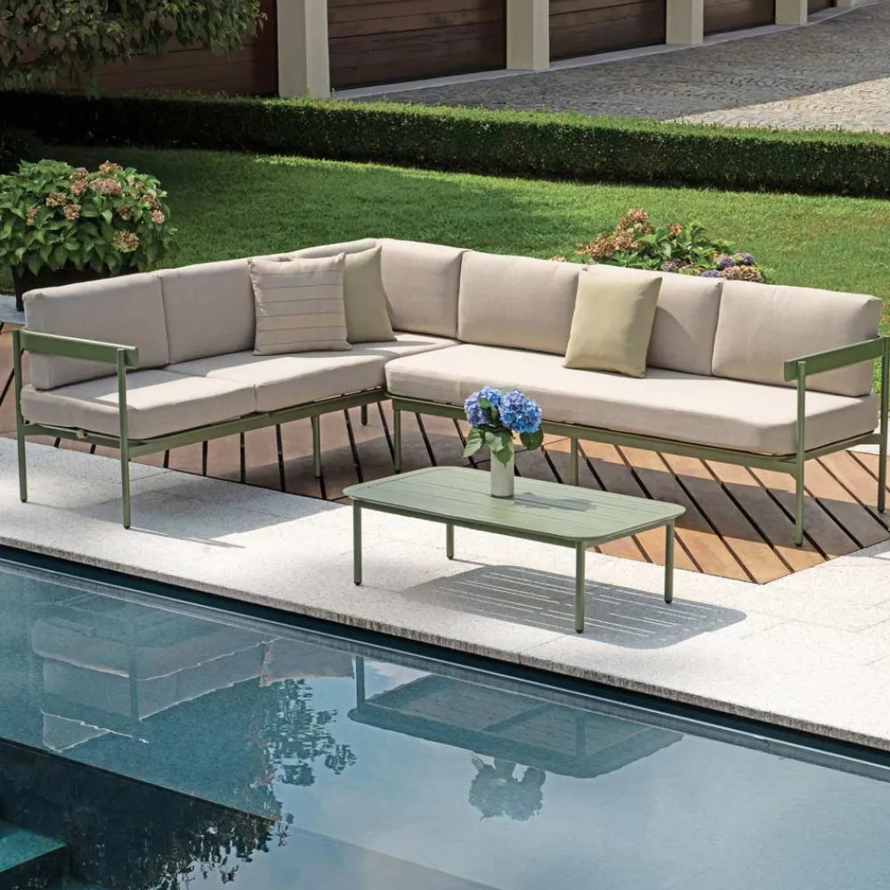 Viadurini in the Garden Garten Lounge Set-Gartenlounge mit 2 Sofas und 1 Aluminium-Couchtisch - Daisy